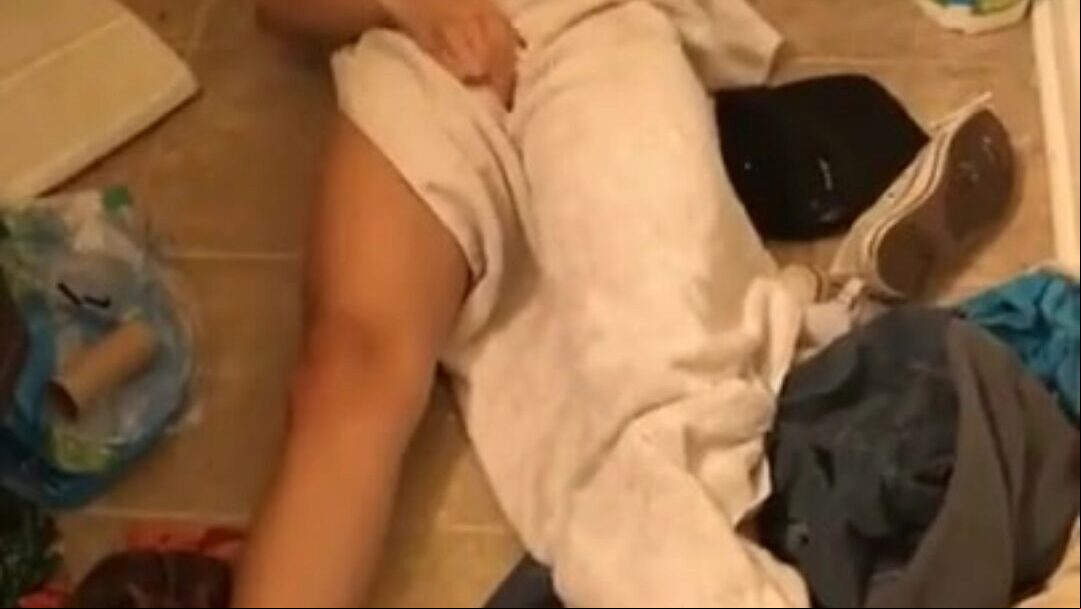 Teen Caught Masturbating on the Bathroom Floore
